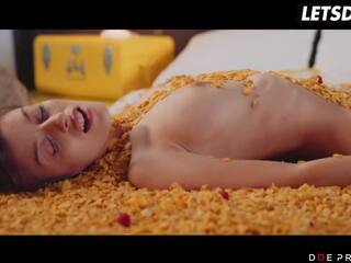 LETSDOEIT - Tattooed beauty Caomei Bala Gets Covered In Cereals Then Eaten Out By Her lover