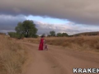 Voyeur video with a lassie Outdoor provocating with her ass